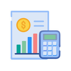 Financial report analysis with calculator for business decisions