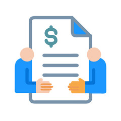 Two people reaching for a financial document or contract