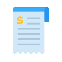 Obraz premium Flat Icon of a financial receipt with dollar sign