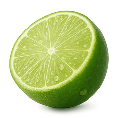 Close up of a Juicy Lime Half on Green Background,clipart, cut out, no background,PNG die-cut for advertising