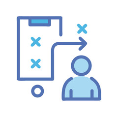 Business strategy icon showing planning and leadership direction