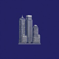 Fototapeta premium City skyline graphic. Modern buildings