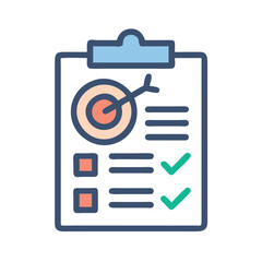 Task checklist with target and completed items flat design