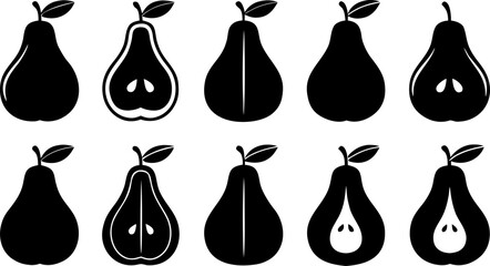 pear icon vector  pear silhouette sign (1).eps
