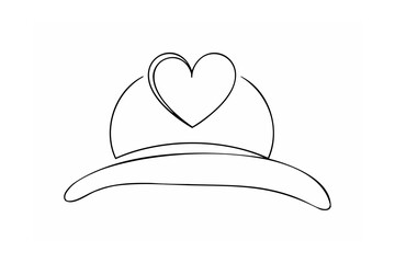 Cowboy hat with heart emblem western country