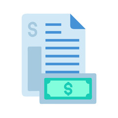 Financial report with bill payment flat illustration concept
