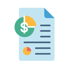 Fototapeta premium Financial report document with graph and dollar symbol illustration