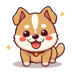 A cute happy beloved dog cartoon character illustration