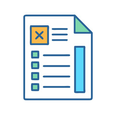 Fototapeta premium Colorful Checklist with Checkboxes and Marked Selection Illustration