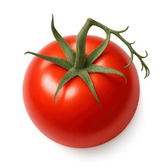 Closeup of a Single Ripe Red Tomato on Dark Background,clipart, cut out, no background,PNG die-cut for advertising