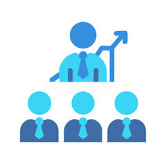 Abstract hierarchical chart displaying leadership with positive growth trend