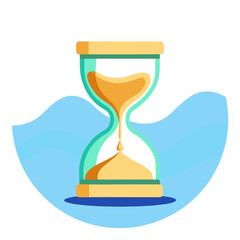 Hourglass Vector Icon Sand Clock Illustration Time Management Design