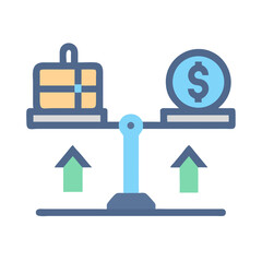 Balance of assets versus cash flow: flat illustration