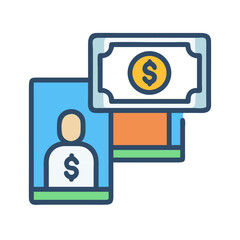 Financial planning and money management flat icon illustration art