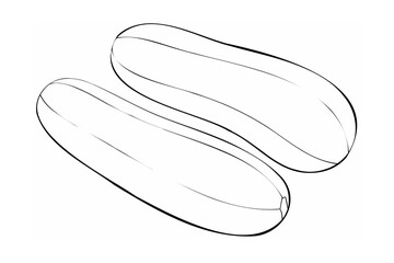 Two black outline cucumbers vegetable food