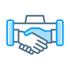 Stylized Handshake Illustration Showcasing Partnership and Agreement in Business