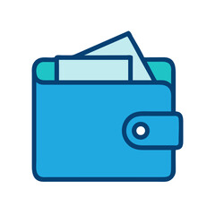 Wallet with money in flat design style illustration