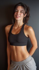 Fototapeta premium Following a quick weight loss process, thin fit, excellent abs