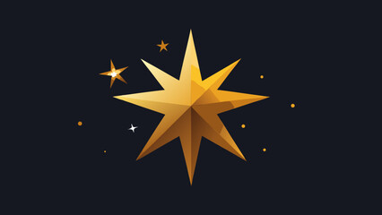 Obraz premium golden star on black background