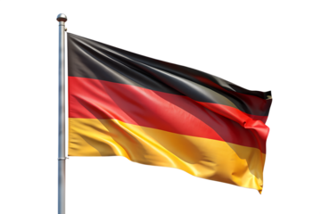 German Flag Waving on Transparent Background