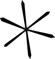 Radial burst graphic with lines radiating from a center point, symbolizing energy, light, focus, or visual impact.