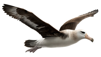 Fototapeta premium Majestic albatross in flight with white plumage – transparent PNG background, high detail wildlife bird isolated for cutout ready design