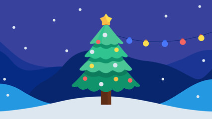 christmas tree in the snow