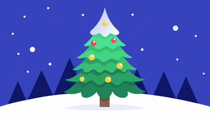 christmas tree with snow