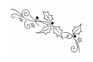 Holly and star flourish leaves berries