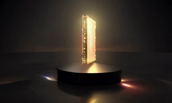 AI logo transforming into glowing light