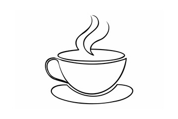 Steaming Coffee Cup and Saucer hot beverage drink