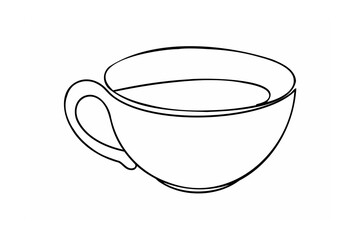 Simple black coffee cup outline beverage drink