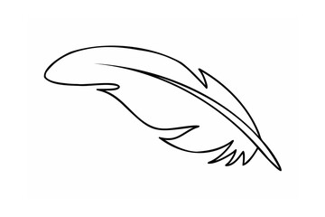 Elegant black feather outline quill writing © Aparna