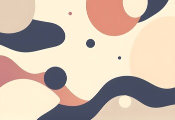 Minimalist Vector Background with Floating Geometric Shapes in Pastel Tones
