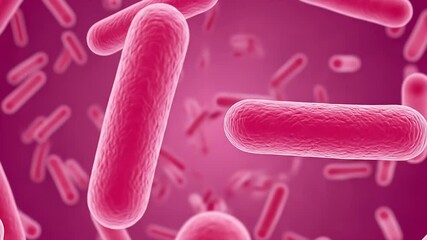 Salmonella bacteria microscopic view animation
