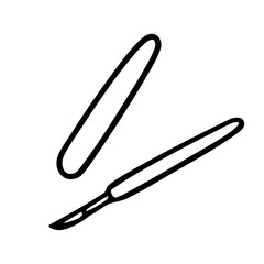 Obraz premium 爪やすり 線画 手書き