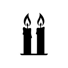 Shabbat candles icon silhouette icon vector flat design.