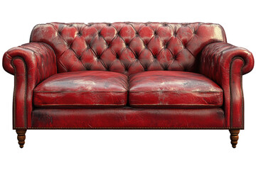 Vintage red leather Chesterfield sofa
