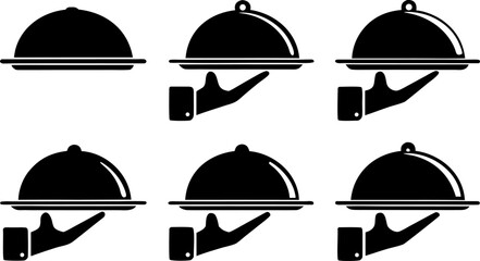 vector human hand holding a tray isolated on white (1).eps