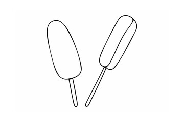 Two frozen treats on sticks ice cream popsicle