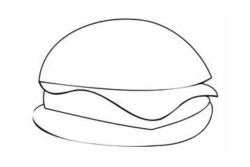 Simple burger illustration hamburger food