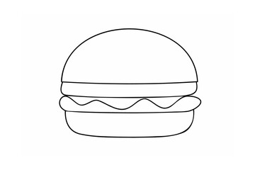 Simple hamburger outline food fast food