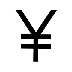 Japanese currency symbol yen on white background yen symbol finance