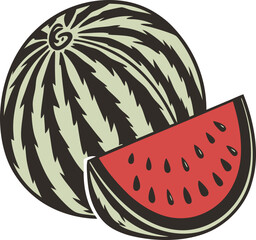 watermelon slice vector illustration for fashion p.eps