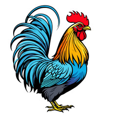 rooster isolated on white background