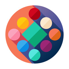 Obraz premium Colorful geometric shapes circle design abstract background