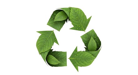 Green Leaf Recycle Symbol Eco-Friendly Recycling Concept