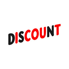 Discount word with red and grey letters sale offer