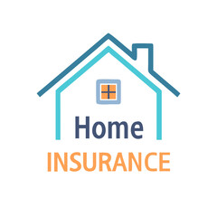 Home insurance logo with house and text building protection