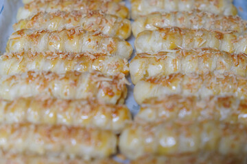 Freshly baked cheese roll pastry